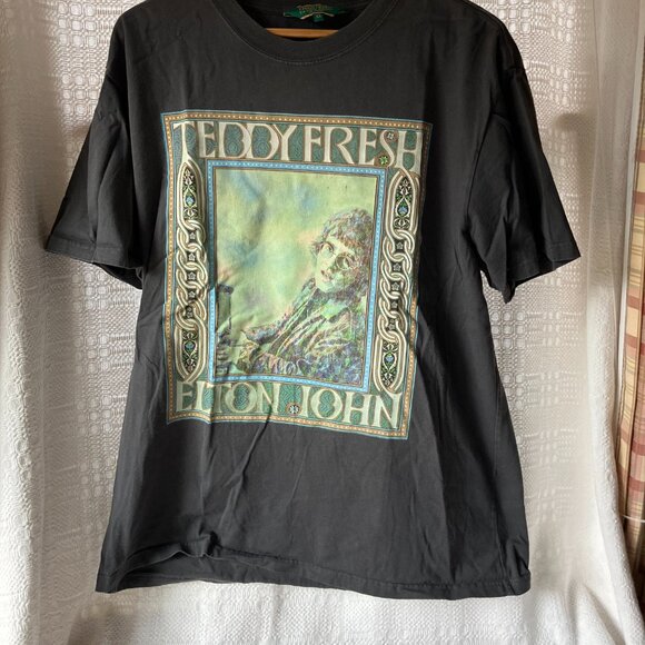 Teddy Fresh Other - Teddy Fresh Elton John Men's Shirt Gray Short Sleeve Tee Streetwear XL